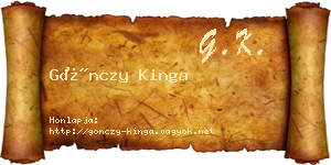 Gönczy Kinga névjegykártya